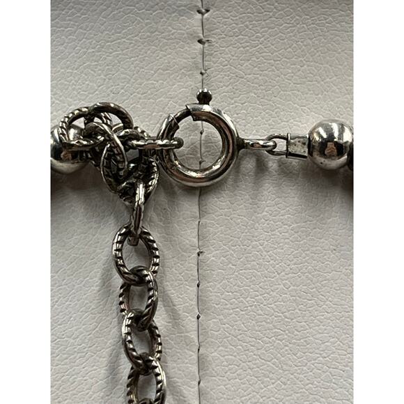 Carroll Dorsey Bejewel Designer Sterling Crystal MOP Graduated Necklace - Picture 5 of 13